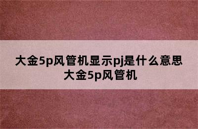 大金5p风管机显示pj是什么意思 大金5p风管机